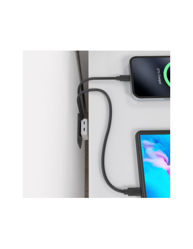 AISENS Cargador De Pared GaN Ultra Delgado 30W, 2xUSB-C PD3.0 QC4.0, Blanco