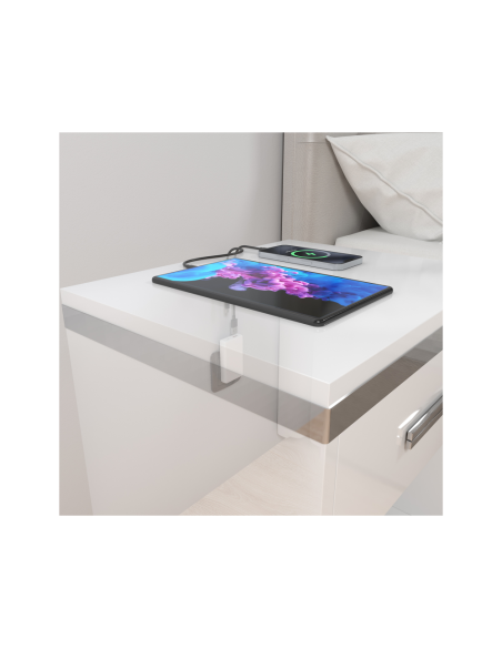 AISENS Cargador De Pared GaN Ultra Delgado 65W, 1xUSB-C PD3.0 QC4.0, 1xUSB-A QC3.0, Blanco