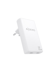 AISENS Cargador De Pared GaN Ultra Delgado 65W, 2xUSB-C PD3.0 QC4.0, Blanco 2