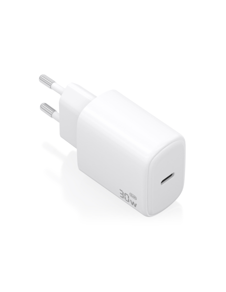 AISENS Cargador GaN 30W, 1xUSB-C PD3.0, Blanco