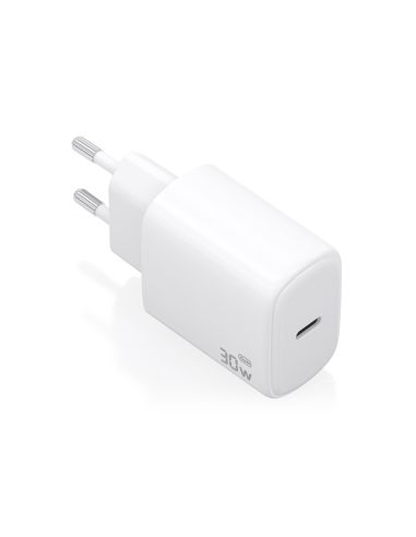 AISENS Cargador GaN 30W, 1xUSB-C PD3.0, Blanco