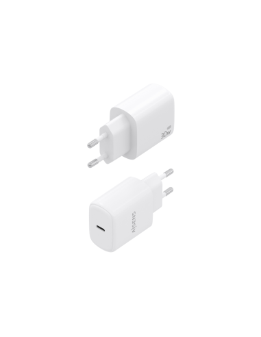 AISENS Cargador GaN 30W, 1xUSB-C PD3.0, Blanco