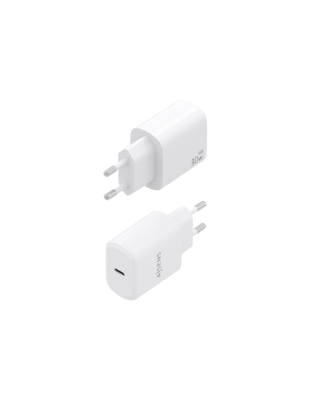 AISENS Cargador GaN 30W, 1xUSB-C PD3.0, Blanco