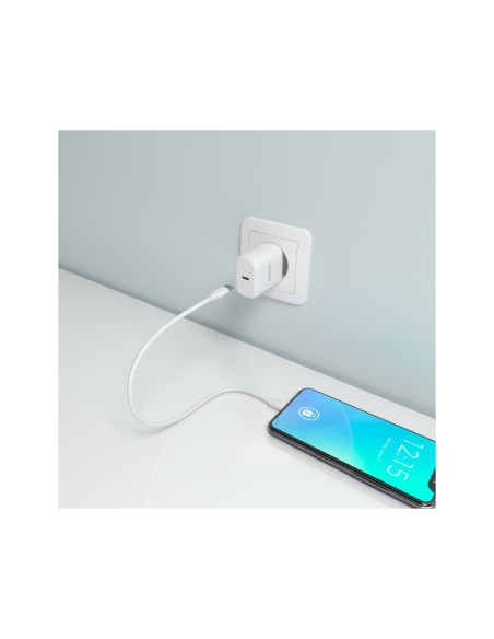 AISENS Cargador GaN 30W, 1xUSB-C PD3.0, Blanco