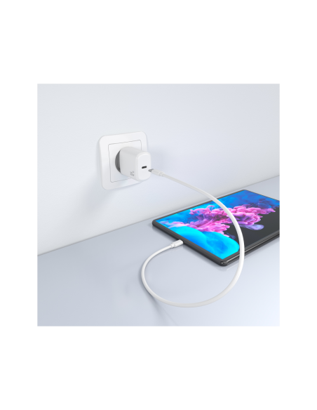 AISENS Cargador GaN 30W, 1xUSB-C PD3.0, Blanco