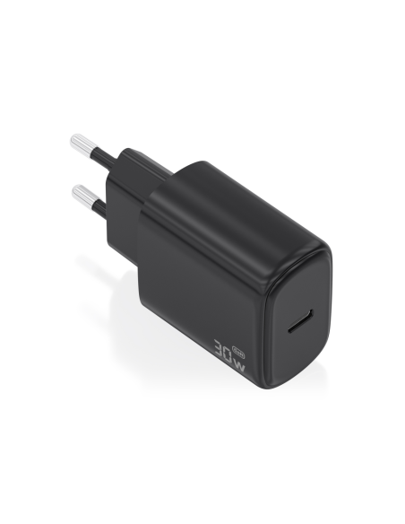AISENS Cargador GaN 30W, 1xUSB-C PD3.0, Negro