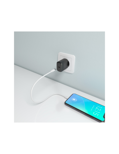 AISENS Cargador GaN 30W, 1xUSB-C PD3.0, Negro