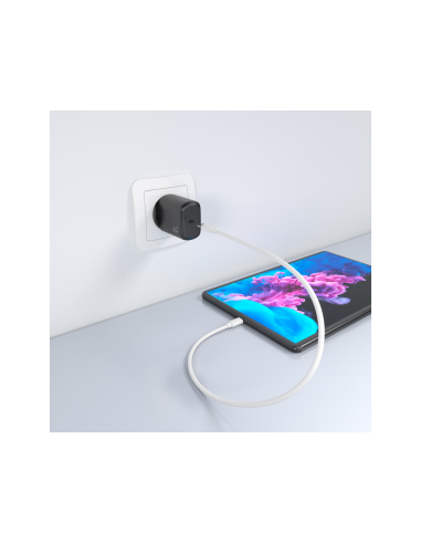 AISENS Cargador GaN 30W, 1xUSB-C PD3.0, Negro