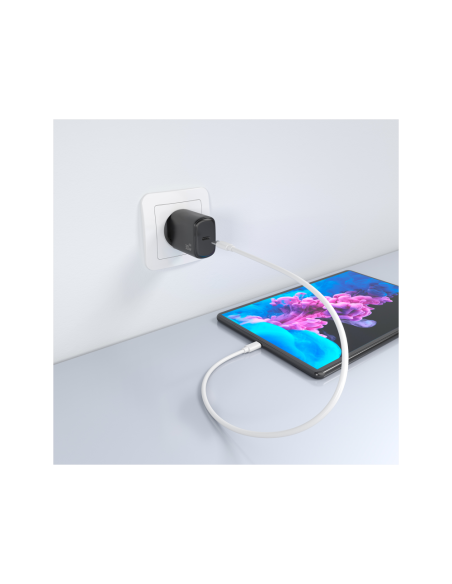 AISENS Cargador GaN 30W, 1xUSB-C PD3.0, Negro