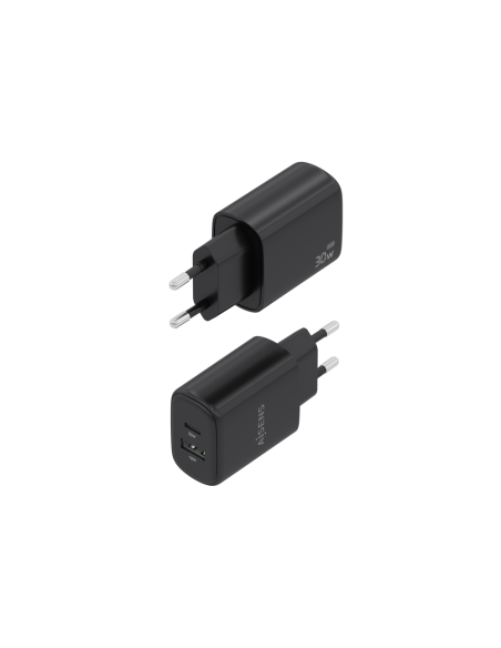 AISENS Cargador GaN 30W, 1xUSB-C PD3.0 QC4.0, 1xUSB-A QC3.0, Negro