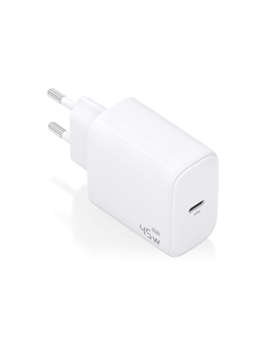 AISENS Cargador GaN 45W, 1xUSB-C PD3.0, Blanco
