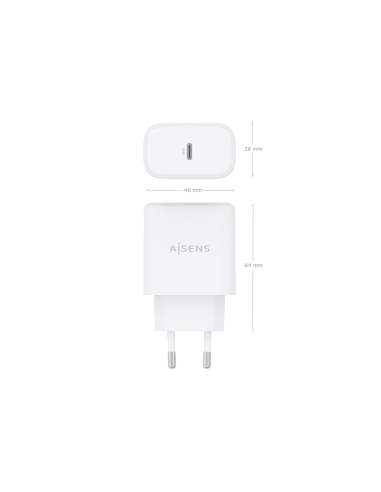 AISENS Cargador GaN 45W, 1xUSB-C PD3.0, Blanco