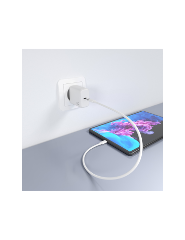 AISENS Cargador GaN 45W, 1xUSB-C PD3.0, Blanco