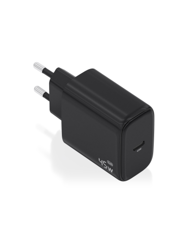 AISENS Cargador GaN 45W, 1xUSB-C PD3.0, Negro