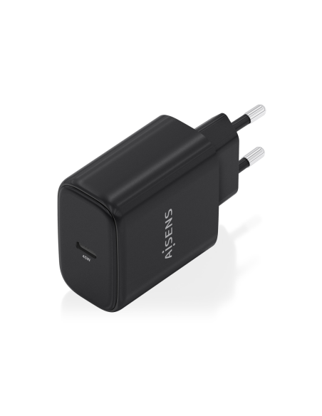 AISENS Cargador GaN 45W, 1xUSB-C PD3.0, Negro