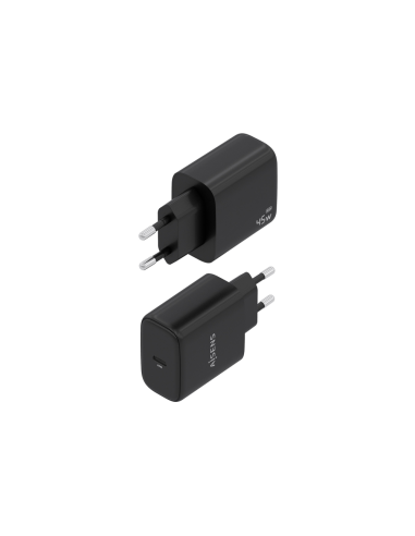 AISENS Cargador GaN 45W, 1xUSB-C PD3.0, Negro
