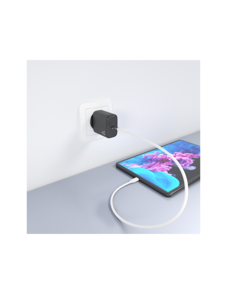 AISENS Cargador GaN 45W, 1xUSB-C PD3.0, Negro