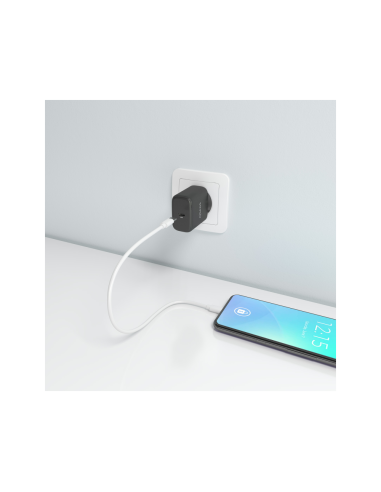 AISENS Cargador GaN 45W, 1xUSB-C PD3.0, Negro