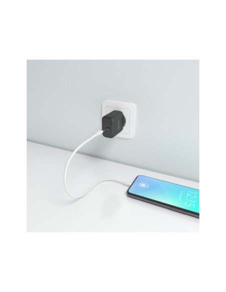 AISENS Cargador GaN 45W, 1xUSB-C PD3.0, Negro