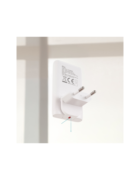 TooQ Cargador de viaje Tipo C y Tipo A, GaN 65W, USB-C/PD + USB-A/QC, Blanco
