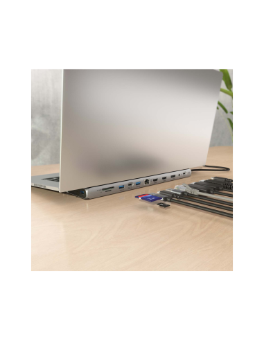 AISENS ASUC-12P020-GR base para portátil y replicador de puertos Alámbrico USB 3.2 Gen 1 (3.1 Gen 1) Type-C