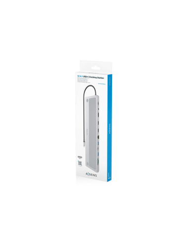 AISENS ASUC-12P020-GR base para portátil y replicador de puertos Alámbrico USB 3.2 Gen 1 (3.1 Gen 1) Type-C