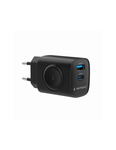 Gembird TA-UC-PDQCW20-01-BK cargador de dispositivo móvil Universal Negro Corriente alterna Carga rápida Interior