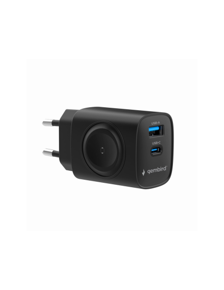 Gembird TA-UC-PDQCW20-01-BK cargador de dispositivo móvil Universal Negro Corriente alterna Carga rápida Interior