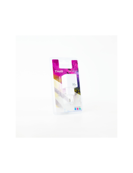 TooQ Cargador de Pared GAN USB-C/PD 30W, Blanco