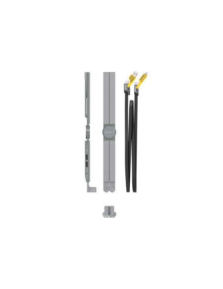 AISENS ASUC-4P021-GR base para portátil y replicador de puertos Alámbrico USB 3.2 Gen 1 (3.1 Gen 1) Type-C