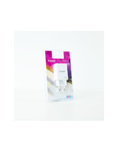 TooQ Cargador de Pared GaN USB-C/PD + USB-A/QC 45W, Blanco