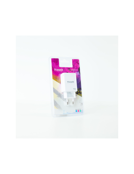TooQ Cargador de Pared GaN USB-C/PD + USB-A/QC 45W, Blanco