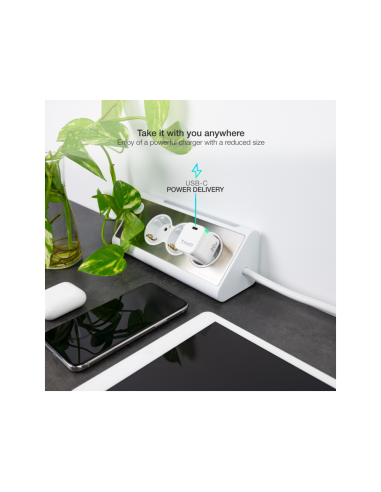 TooQ Cargador de Pared USB-C PD20W, Blanco