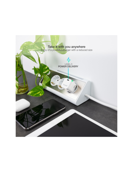 TooQ Cargador de Pared USB-C PD20W, Blanco