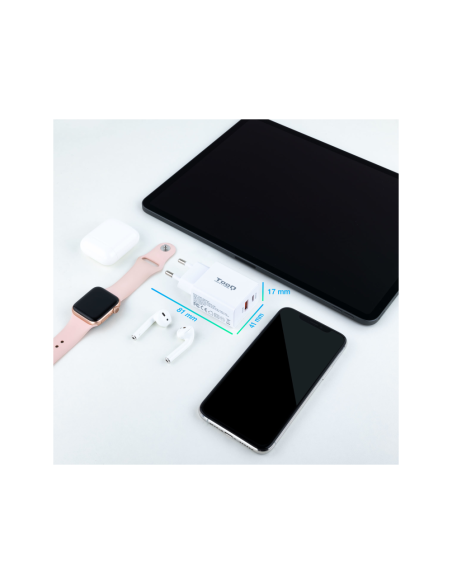 TooQ TQWC-2SC04WT cargador de dispositivo móvil Universal Blanco Corriente alterna Carga rápida Interior