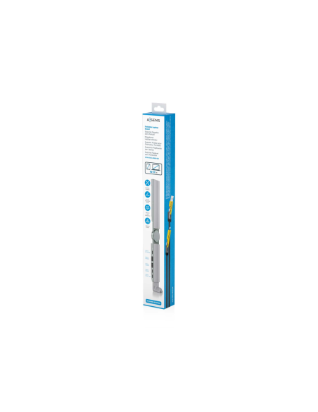 AISENS ASUC-4P021-GR base para portátil y replicador de puertos Alámbrico USB 3.2 Gen 1 (3.1 Gen 1) Type-C