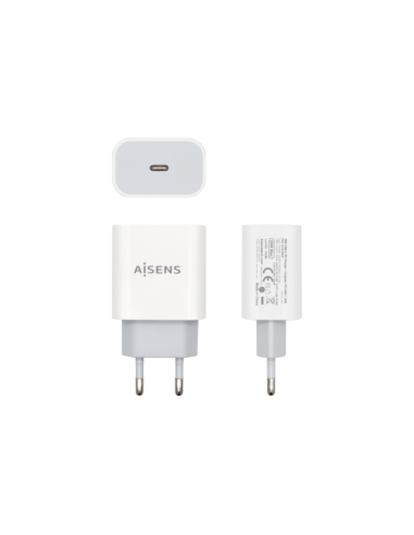 AISENS Cargador USB-C P?3.0 1 Puerto 1x USB-C 20 W, Blanco