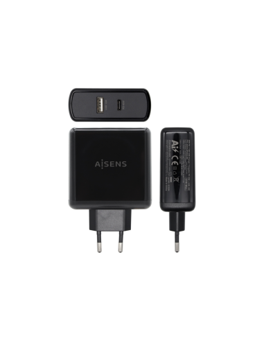 AISENS ASCH-2PD45A-BK cargador de dispositivo móvil GPS, Mando para videojuegos, MP3, MP4, Teléfono móvil, Portátil, Smartphone,