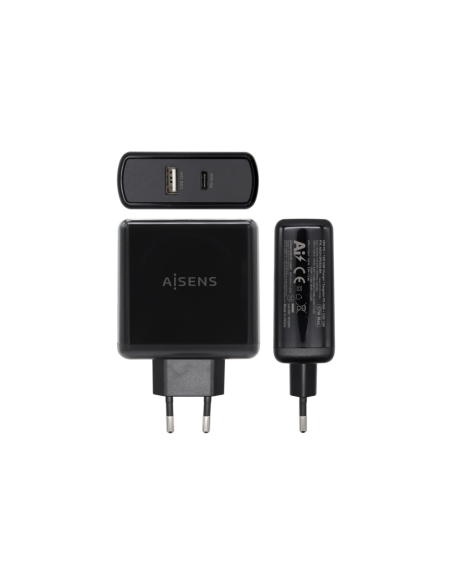 AISENS ASCH-2PD45A-BK cargador de dispositivo móvil GPS, Mando para videojuegos, MP3, MP4, Teléfono móvil, Portátil, Smartphone,