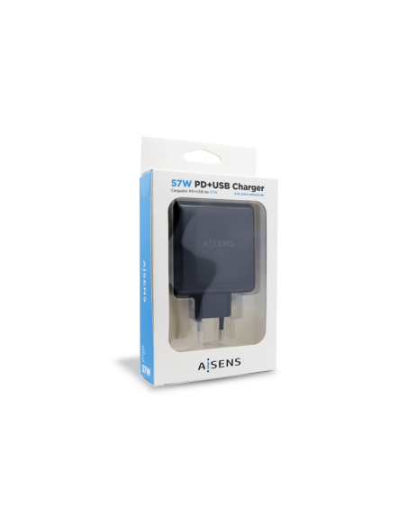 AISENS ASCH-2PD45A-BK cargador de dispositivo móvil GPS, Mando para videojuegos, MP3, MP4, Teléfono móvil, Portátil, Smartphone,