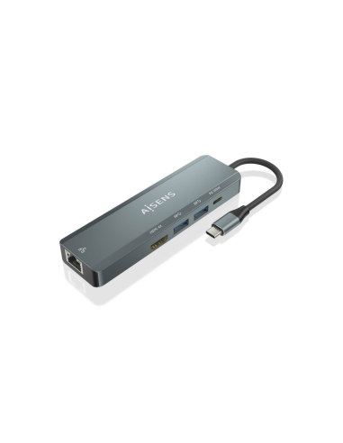 AISENS ASUC-5P011-GR base para portátil y replicador de puertos Alámbrico USB 3.2 Gen 1 (3.1 Gen 1) Type-C