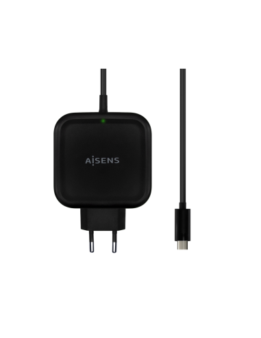 AISENS Cargador 65W PD3.0 QC3.0 1XUSB-C 1.2M, Negro