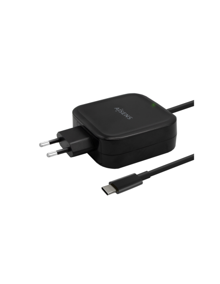 AISENS Cargador 65W PD3.0 QC3.0 1XUSB-C 1.2M, Negro
