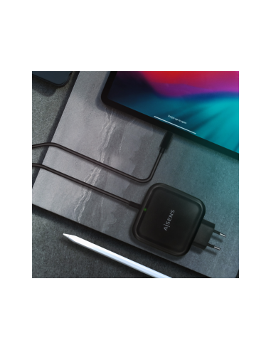 AISENS Cargador 65W PD3.0 QC3.0 1XUSB-C 1.2M, Negro