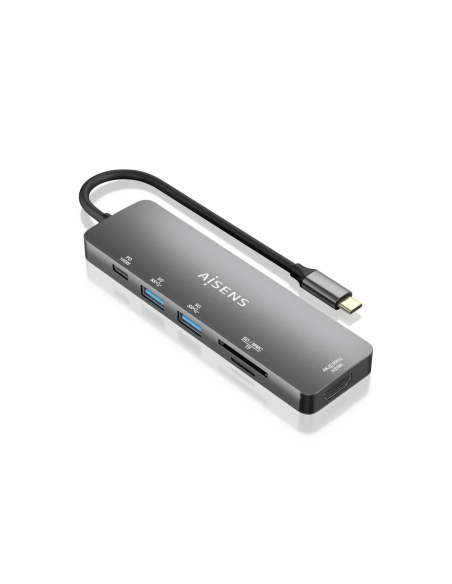 AISENS ASUC-6P016-GR base para portátil y replicador de puertos Alámbrico USB 3.2 Gen 1 (3.1 Gen 1) Type-C