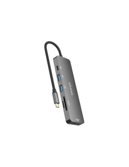AISENS ASUC-6P016-GR base para portátil y replicador de puertos Alámbrico USB 3.2 Gen 1 (3.1 Gen 1) Type-C