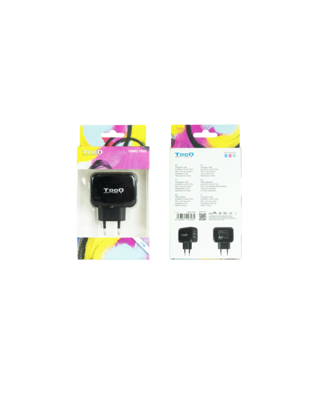 TooQ TQWC-1S02 cargador de dispositivo móvil GPS, MP3, MP4, Teléfono móvil, Consola de juegos portátil, Smartphone, Tableta Negr