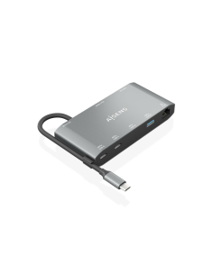 AISENS ASUC-8P010-GR base para portátil y replicador de puertos Alámbrico USB 3.2 Gen 1 (3.1 Gen 1) Type-C 2