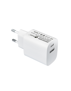 Leotec Cargador 20W 1xUSB-C PD + 1x USB-A Blanco