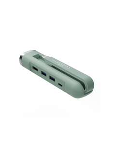 Ewent EW1148 base para portátil y replicador de puertos Alámbrico USB 3.2 Gen 1 (3.1 Gen 1) Type-C Verde